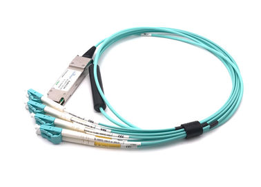 China Directe 10.3G/CH Qsfp+ maakt Kabel aan 8lc-Vezel 100m van Aoc Om3 van de Schakelaardoorbraak vast leverancier